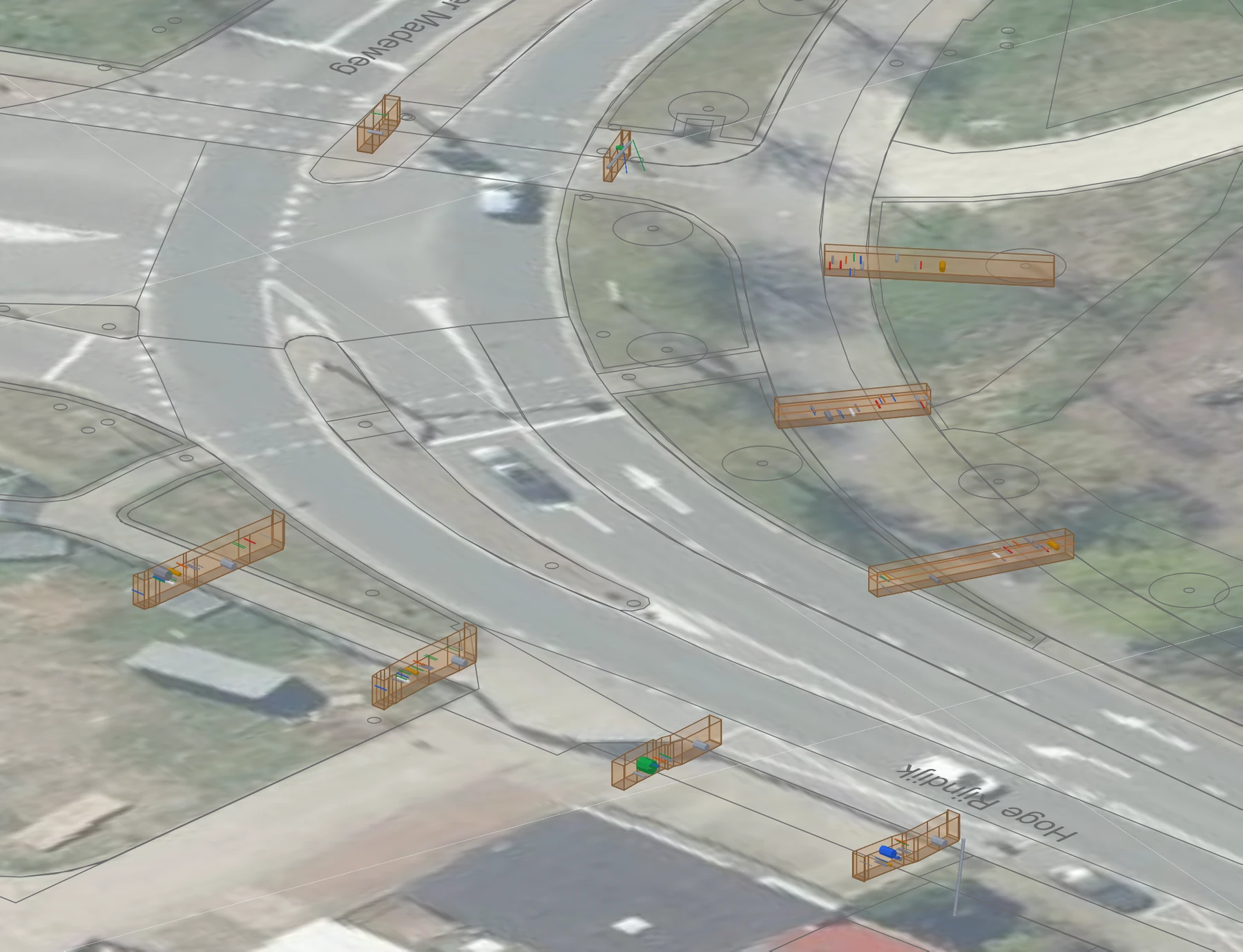 Inzicht uit de 3D DXF-viewer: sleuven en kabels op de satelliet